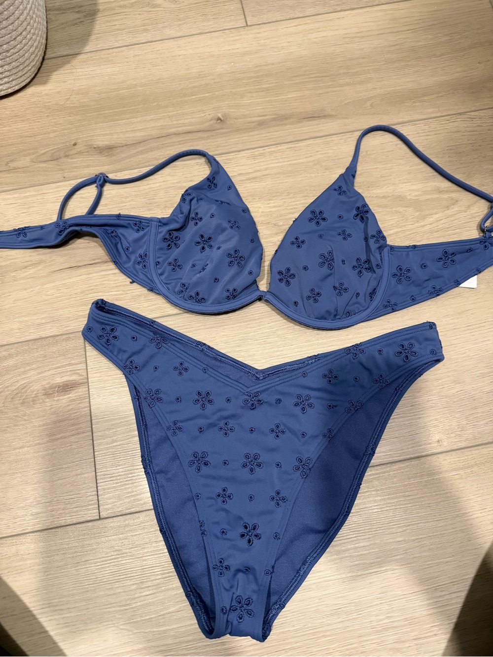 Hollister Blue Embroidered Two-Piece Bikini